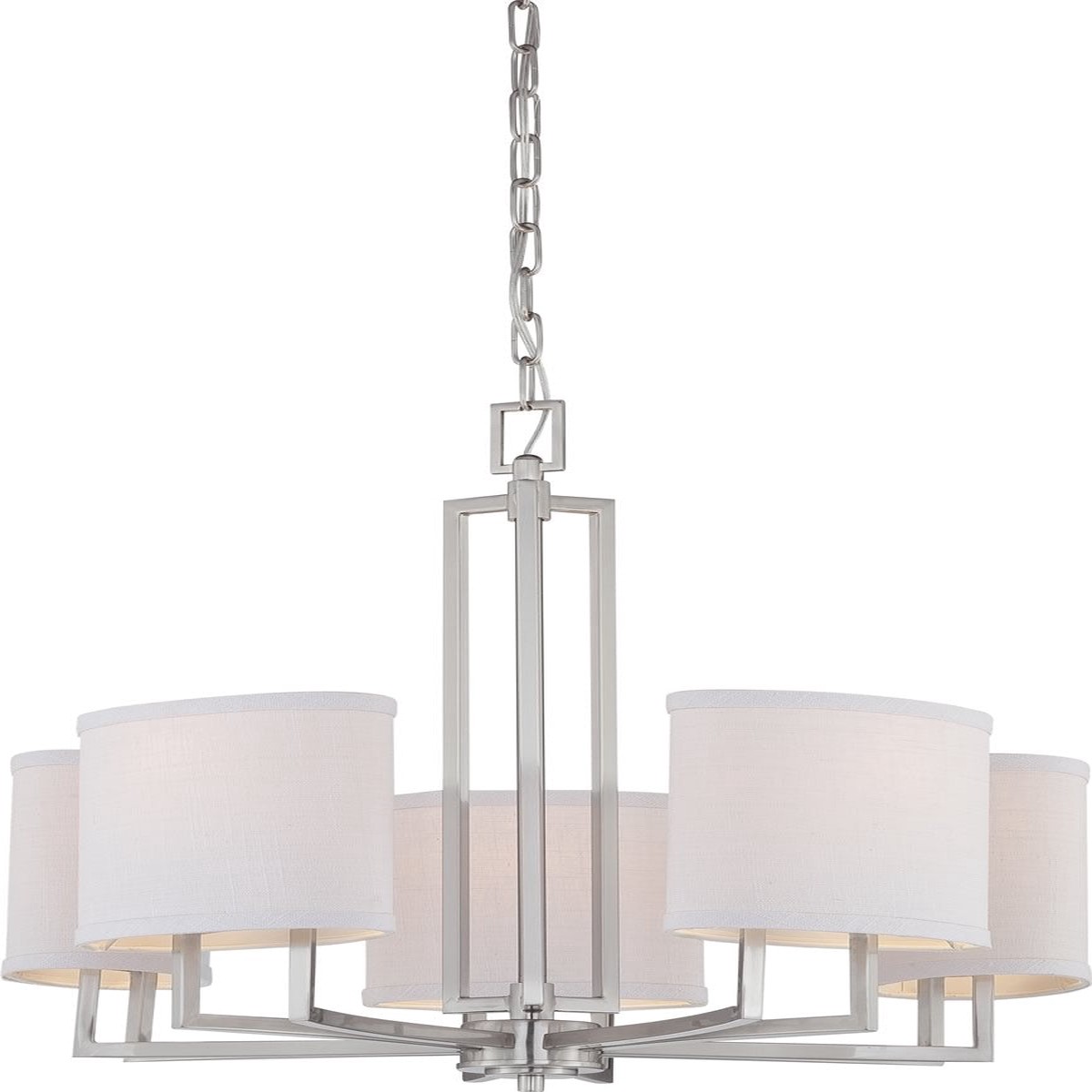 25"W Gemini 5-Light Chandelier Brushed Nickel