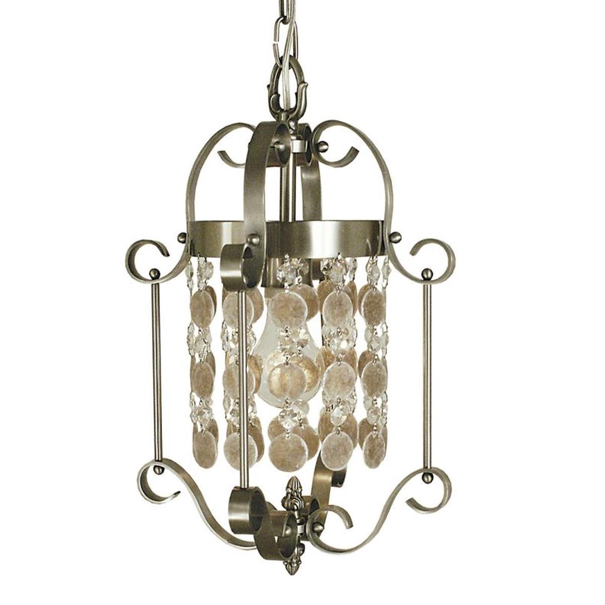 1-Light Brushed Nickel Naomi Dinette Chandelier