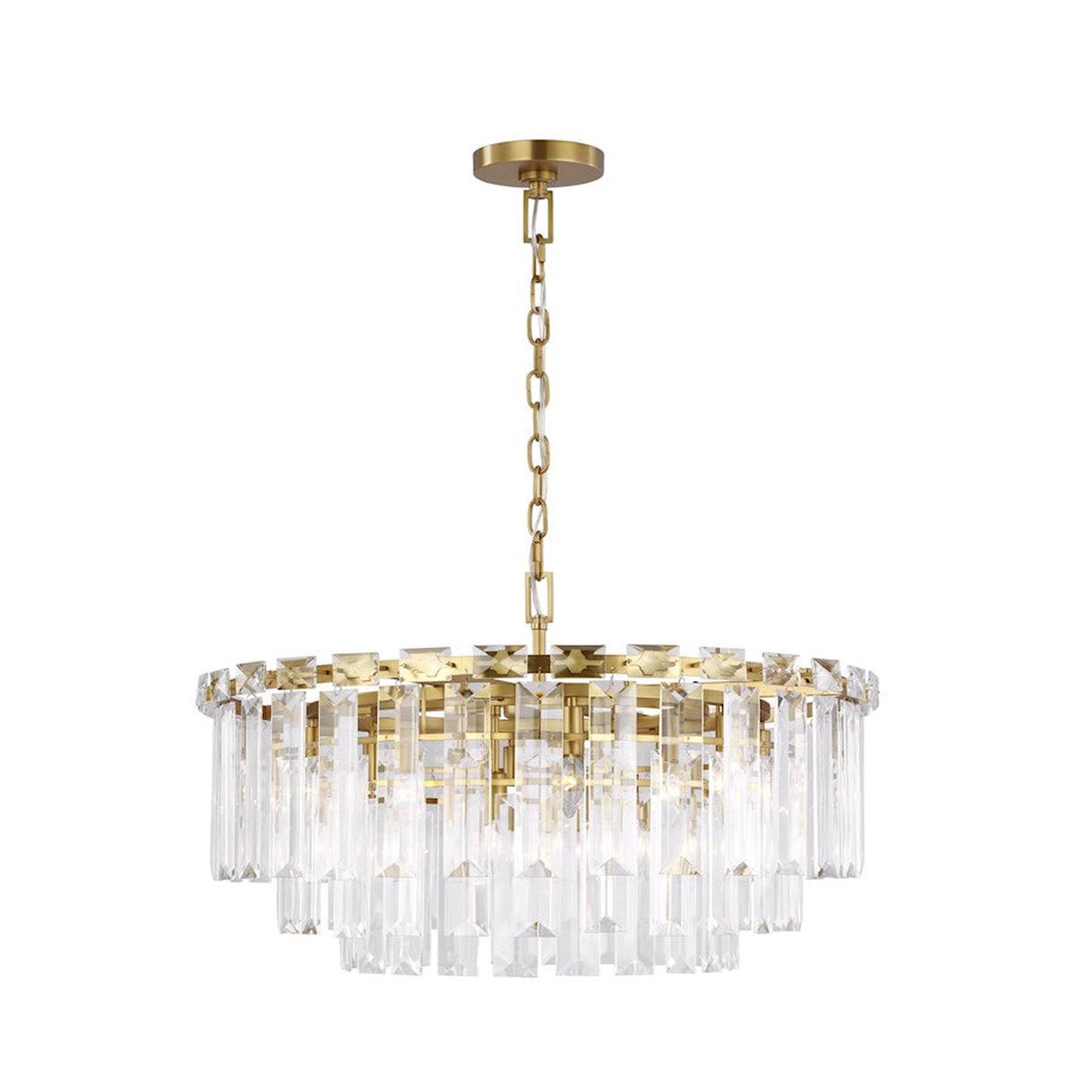 16 Light Large Chandelier, Burnished Brass
