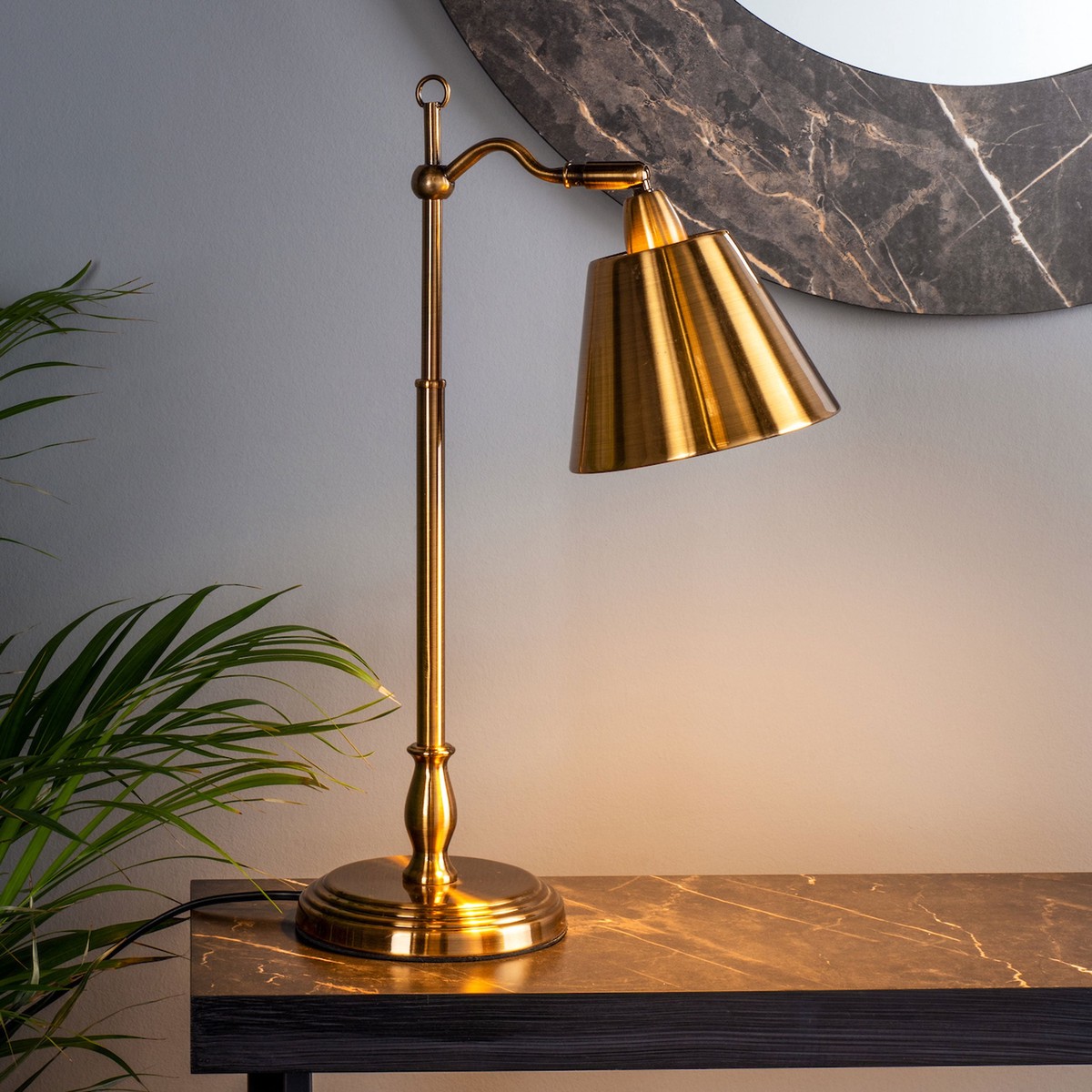 Kempten Task Table Lamp in Antique Brass