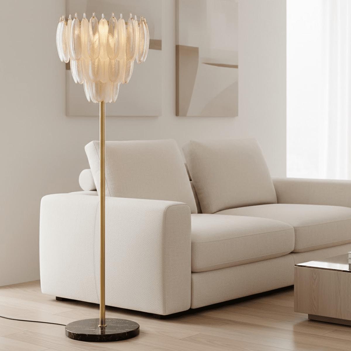 Rue Brass Chandelier Floor Lamp