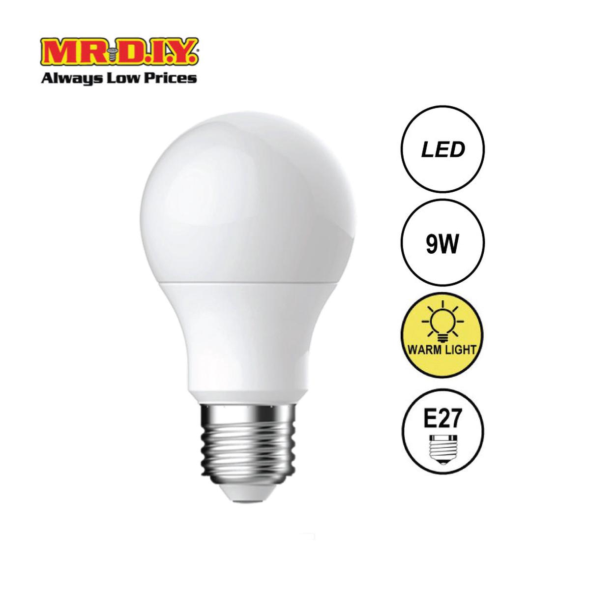 (MrDiy) Led A60 Bulb Warm White E27 (9W)